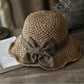 👒✨Eleganter Sonnenhut aus geflochtenem Stroh mit Schleife