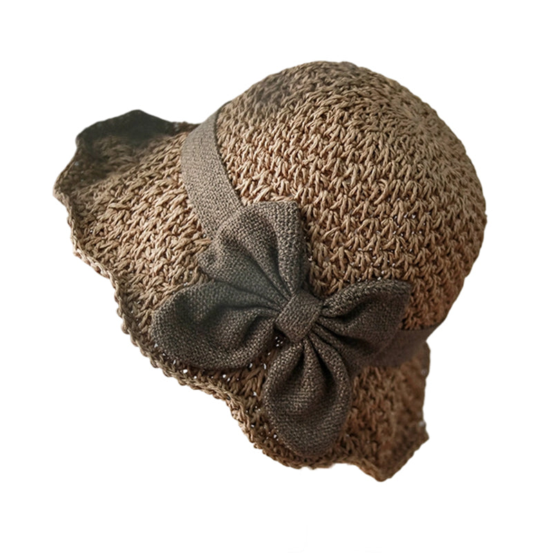 👒✨Eleganter Sonnenhut aus geflochtenem Stroh mit Schleife