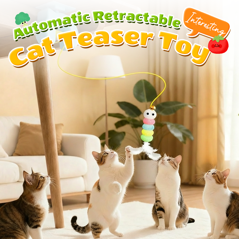 🐈 50% RABATT! 💡 Automatisches einziehbares Katzenspielzeug – Bewegungsaktiviert, interaktiv & fördert den Jagdinstinkt – perfekt für Stubentiger und Langeweile zu Hause 🎾