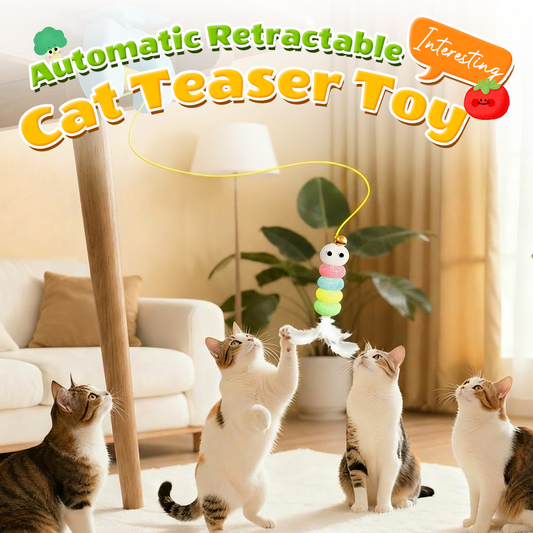 🐈 50% RABATT! 💡 Automatisches einziehbares Katzenspielzeug – Bewegungsaktiviert, interaktiv & fördert den Jagdinstinkt – perfekt für Stubentiger und Langeweile zu Hause 🎾