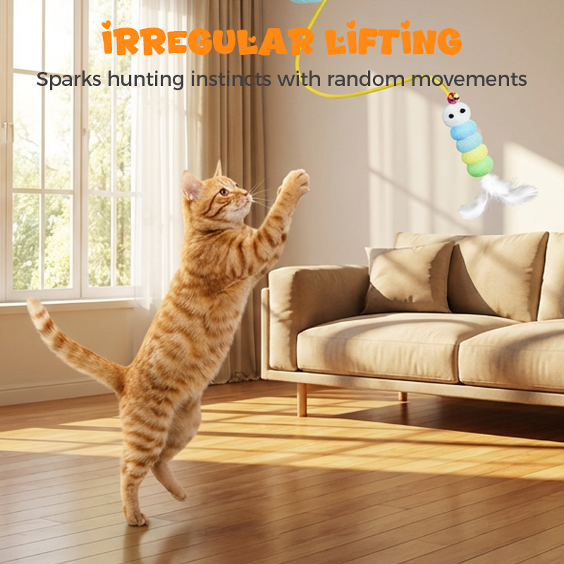 🐈 50% RABATT! 💡 Automatisches einziehbares Katzenspielzeug – Bewegungsaktiviert, interaktiv & fördert den Jagdinstinkt – perfekt für Stubentiger und Langeweile zu Hause 🎾