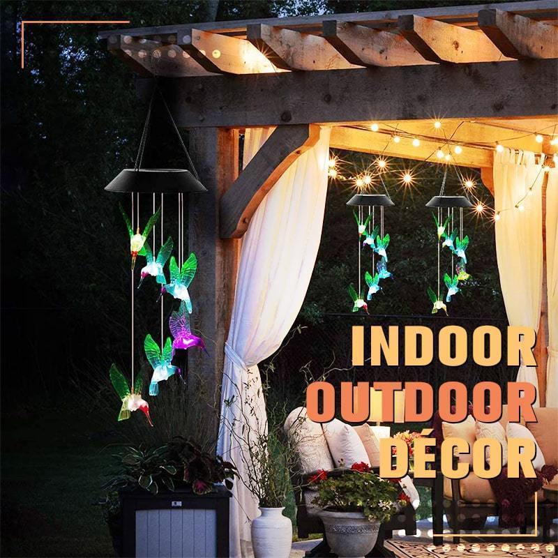 ✨Solar LED Windspiel mit Schmetterlingen – Farbwechselnd, Herzdesign für Garten und Balkon🦋🌈