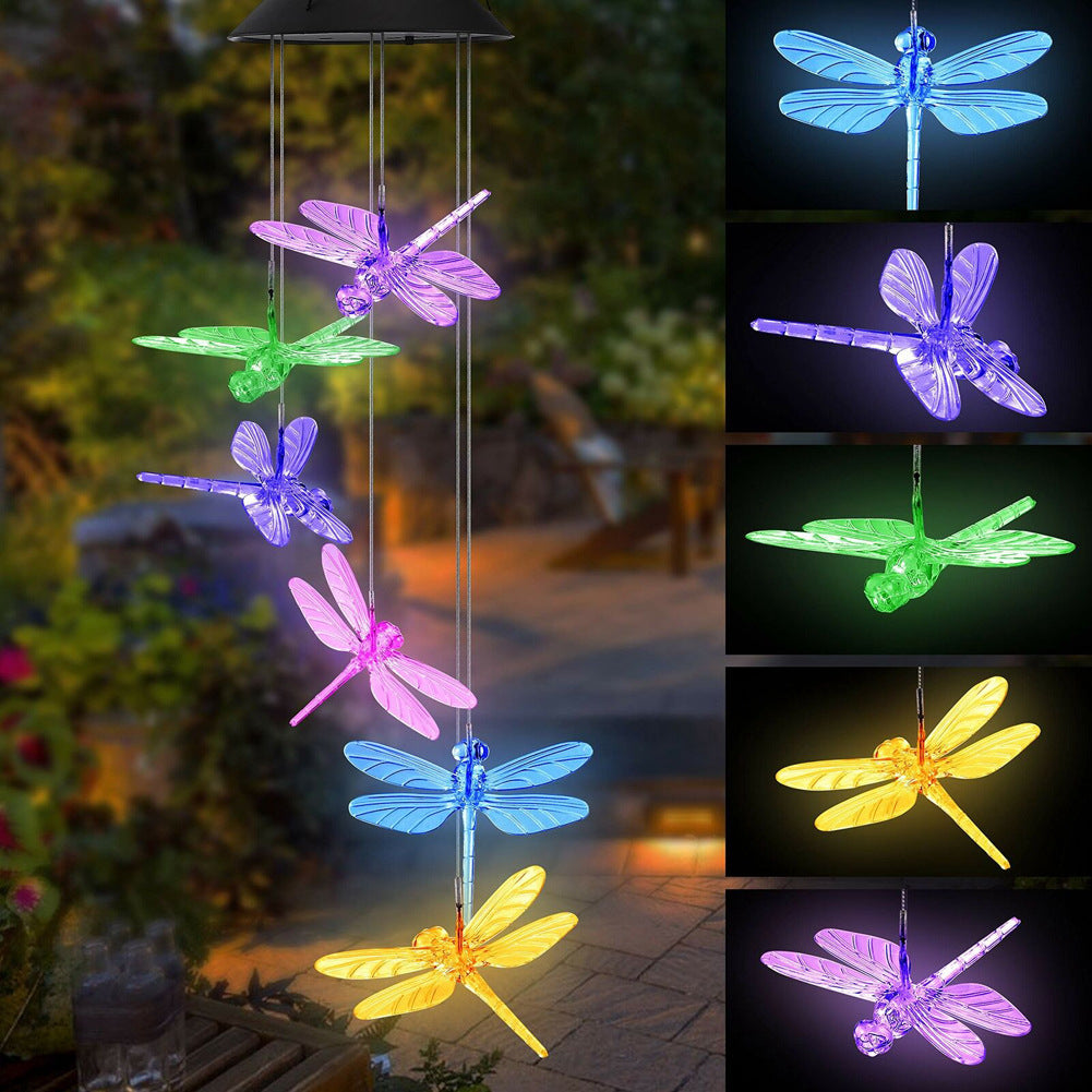 ✨Solar LED Windspiel mit Schmetterlingen – Farbwechselnd, Herzdesign für Garten und Balkon🦋🌈