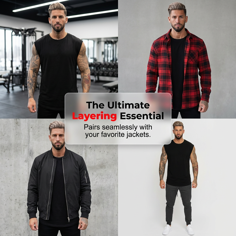 🏋️‍♂️✨ Ärmelloses Tanktop für Herren – idealer Tragekomfort beim Sport 🏃