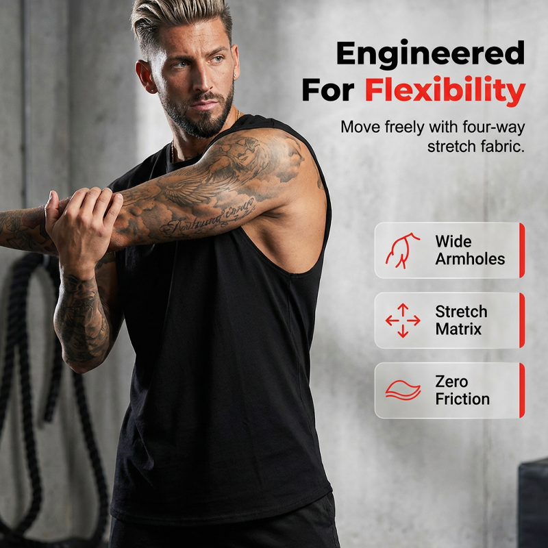 🏋️‍♂️✨ Ärmelloses Tanktop für Herren – idealer Tragekomfort beim Sport 🏃