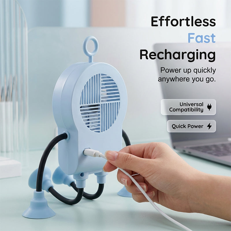 ✨Flexibler Tischventilator mit LED-Licht💨