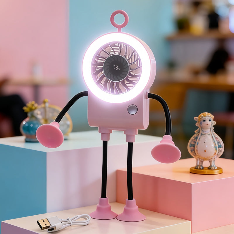 ✨Flexibler Tischventilator mit LED-Licht💨