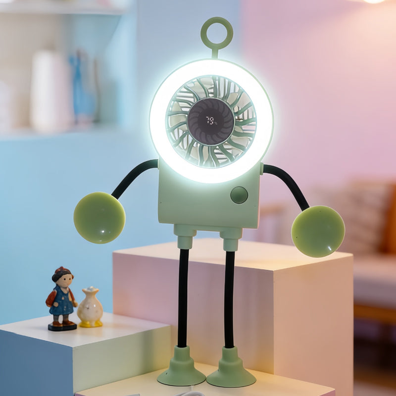 ✨Flexibler Tischventilator mit LED-Licht💨