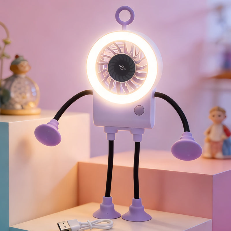 ✨Flexibler Tischventilator mit LED-Licht💨