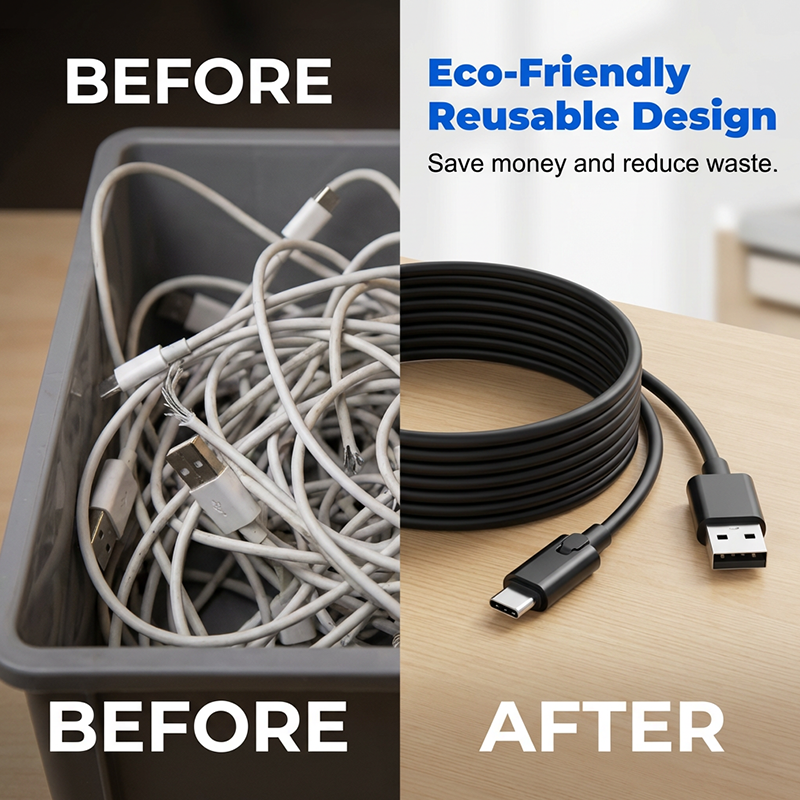 ✨🔥Zuschneidbares und reparierbares USB-C Schnellladekabel