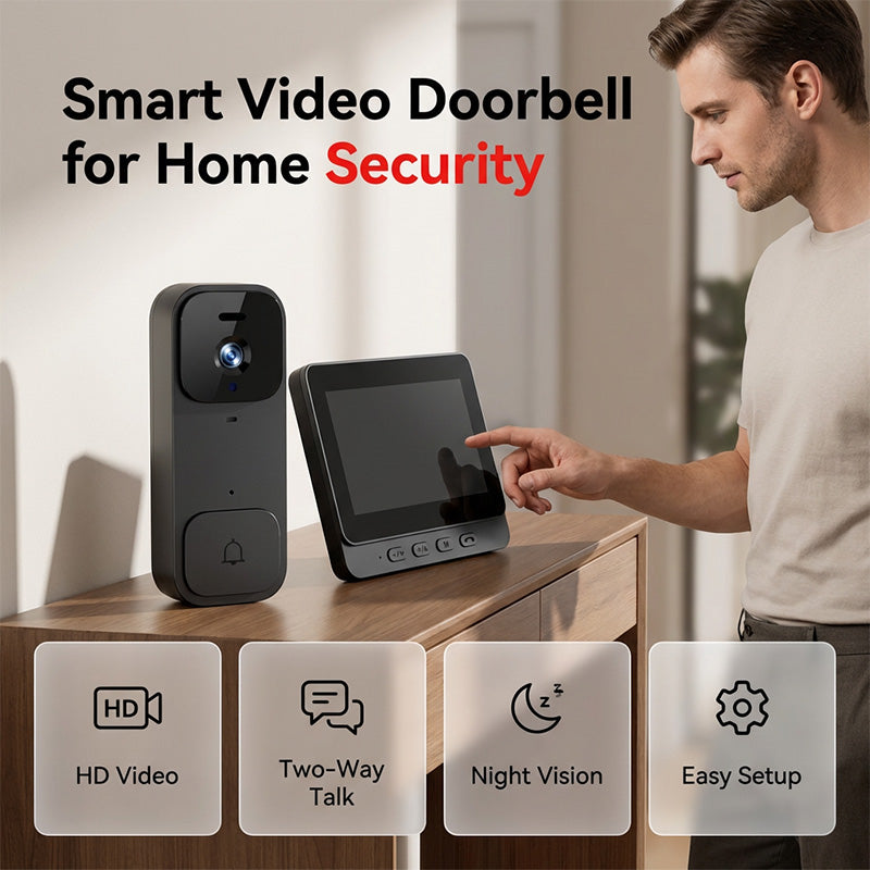 🚪📺 50% RABATT! Intelligente Video-Türklingel mit 4,3-Zoll-Display – WLAN, Nachtsicht & Zwei-Wege-Audio für maximale Sicherheit ✨