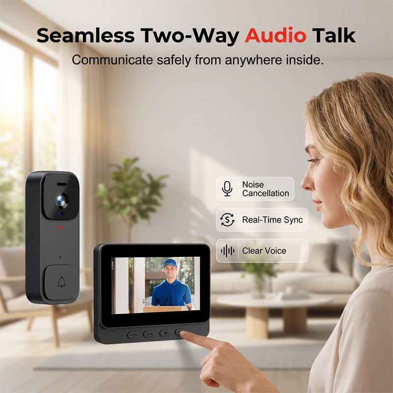 🚪📺 50% RABATT! Intelligente Video-Türklingel mit 4,3-Zoll-Display – WLAN, Nachtsicht & Zwei-Wege-Audio für maximale Sicherheit ✨