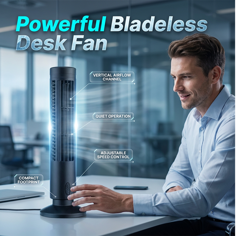 🌀 Tragbarer USB-Turmventilator mit 3 Geschwindigkeitsstufen – kompakt, leistungsstark & vielseitig – perfekt für Büro, Schlafzimmer & unterwegs