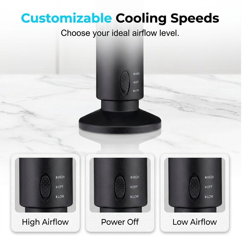 🌀 Tragbarer USB-Turmventilator mit 3 Geschwindigkeitsstufen – kompakt, leistungsstark & vielseitig – perfekt für Büro, Schlafzimmer & unterwegs