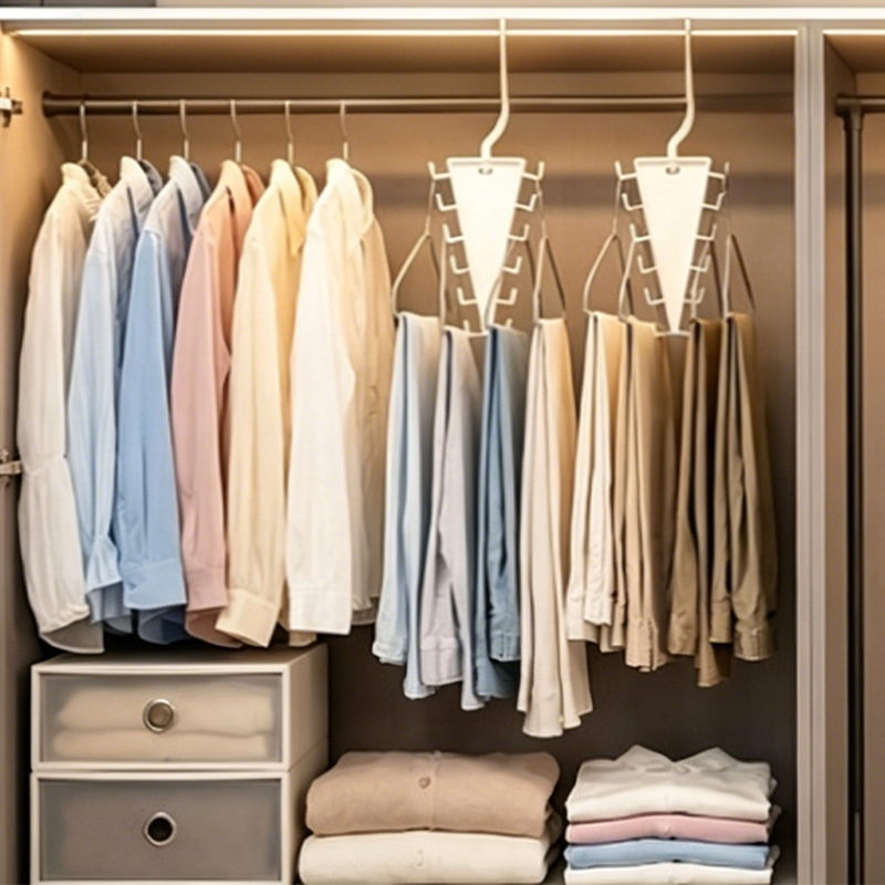 📦 50% RABATT! 🏠 Dreieckiger Kleiderschrank‑Organizer – Vielseitig, platzsparend & stabil ✨