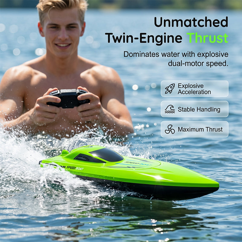 🎮 🚢 HALBER PREIS! 2,4G Hochgeschwindigkeits-RC-Rennboot mit Doppelmotoren 🌊 ⚡ – 50 % RABATT (Angebot des Tages)