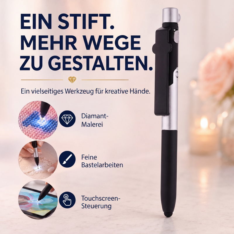 ❄️Sommerfrische 50 % Rabatt!💎🖊️ LED-Stift für Diamantkunst – 6 Helligkeiten, leuchtend, präzise – perfekte Platzierung jedes Steinchens! ✨