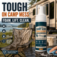 🏕️Kaufe 2, bekomme 1 gratis dazu👍 Outdoor Camp Gear Schaumreiniger mit Reinigungstuch – Kraftvolles Schaumspray zur Fleckenentfernung für Campingstühle, Tische, Kühlboxen und Klappwagen