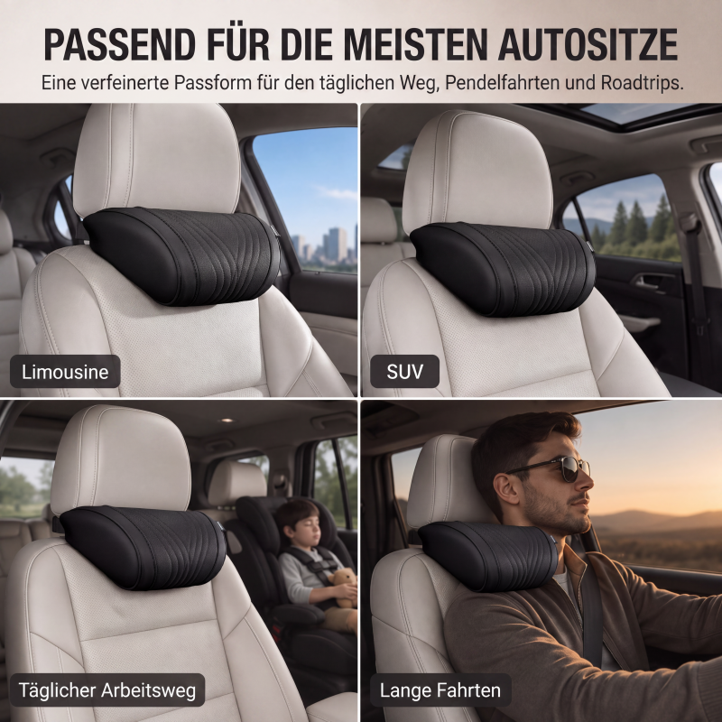 🚗💺 Lordosen- & Nackenstütze – ergonomisch, atmungsaktiv, verstellbar – Rückenschmerzen adé! 🌿