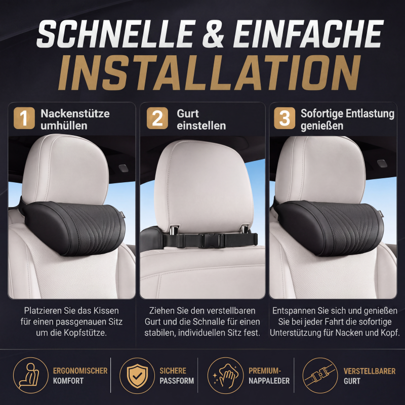 🚗💺 Lordosen- & Nackenstütze – ergonomisch, atmungsaktiv, verstellbar – Rückenschmerzen adé! 🌿
