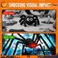 Behaarte Spinne mit großem Spinnennetz – Halloween-Dekoration für den Außenbereich