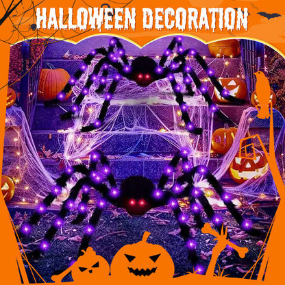 Behaarte Spinne mit großem Spinnennetz – Halloween-Dekoration für den Außenbereich
