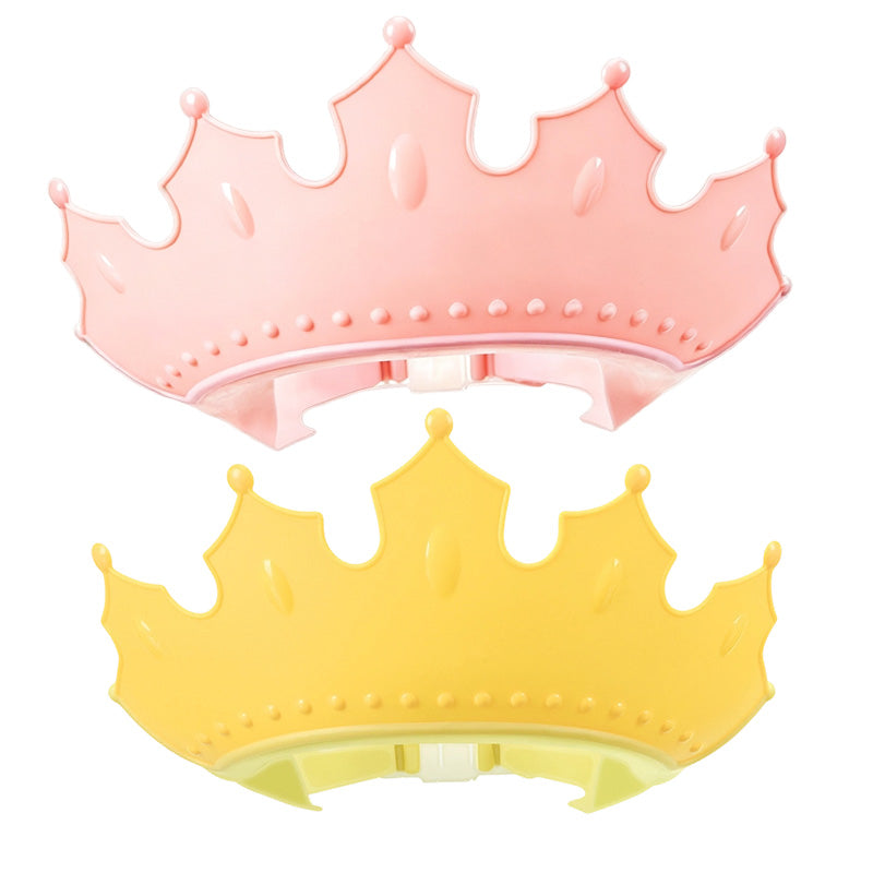 Verstellbare Baby-Duschhaube mit Krone – wasserdichte Badhaube für Kleinkinder