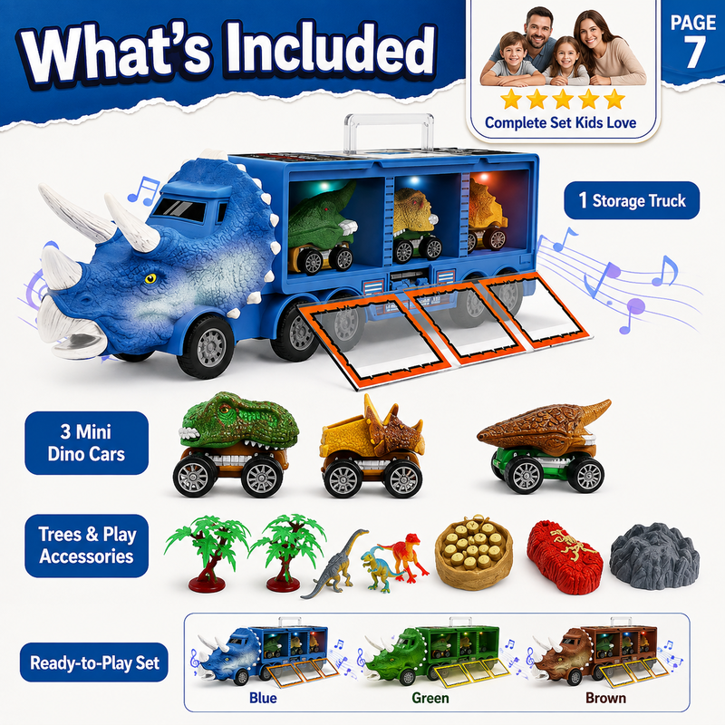 Interaktiver Dinosaurier-Transporter-Spielzeug-Lkw