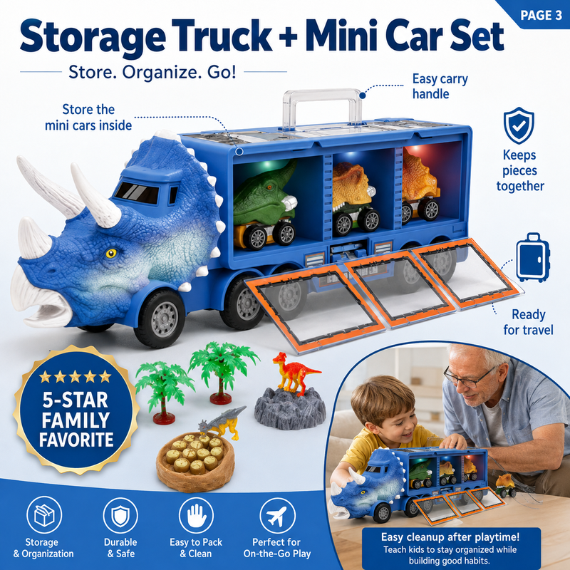 Interaktiver Dinosaurier-Transporter-Spielzeug-Lkw