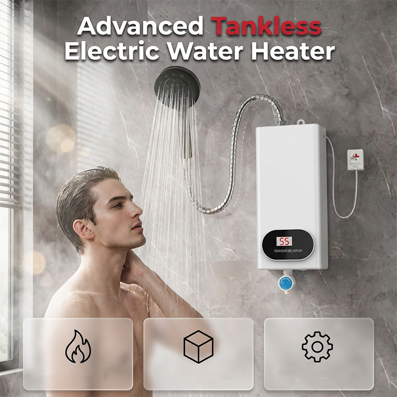 Elektrischer Warmwasserbereiter mit Digitalanzeige