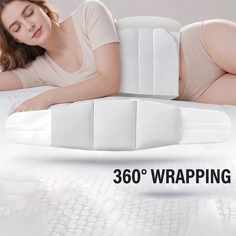 🛏️ Ergonomisches Lendenstützkissen – 360° Unterstützung, wrap-around Design, für erholsamen Schlaf 💤✨