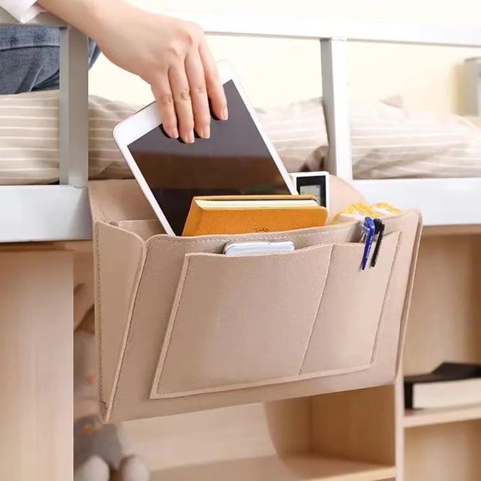 🛏️ JETZT 50 % RABATT! Hängende Aufbewahrungstasche für das Bett – Mehrfächer Bett-Organizer aus Filz, ideal für Etagenbetten im Wohnheim, für Tablet, Bücher, Handy und Schreibwaren ✨