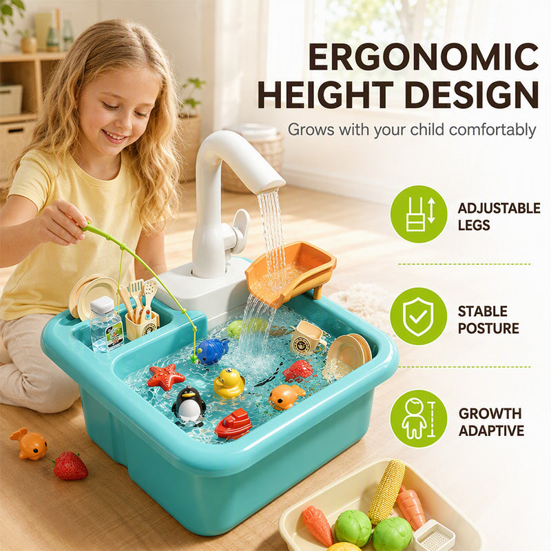 Kids Play Sink Toy with Running Water