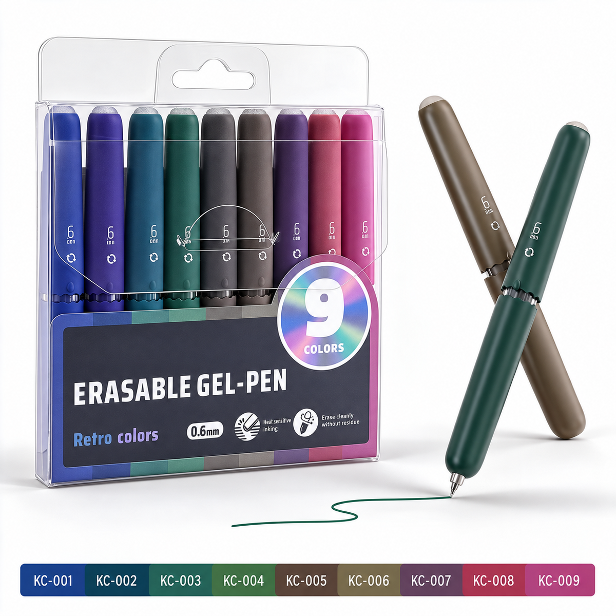 9 Farben Löschbarer Gelstift-Set