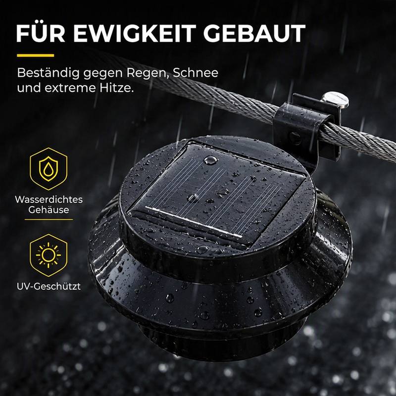 Wasserdichte solarbetriebene LED-Außenleuchten für Dachrinnen und Wände