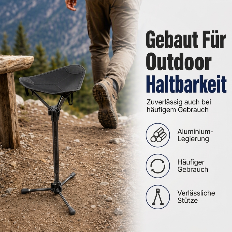 Kompakter, robuster Klapphocker