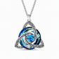 💜50% RABATT✨Keltische Knoten-Halskette mit Monatsstein und Herzanhänger, elegantes Geschenk für Frauen💫