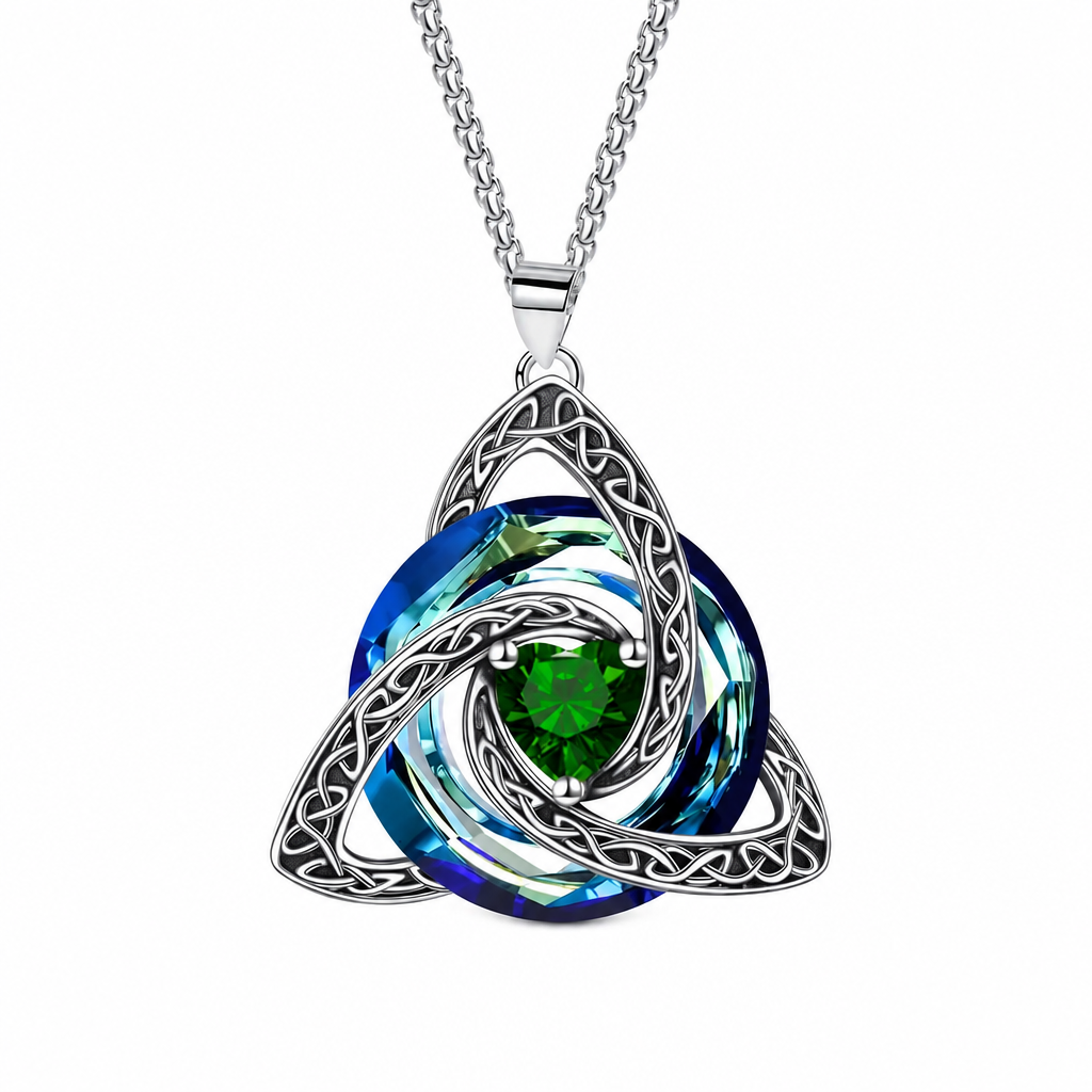 💜50% RABATT✨Keltische Knoten-Halskette mit Monatsstein und Herzanhänger, elegantes Geschenk für Frauen💫