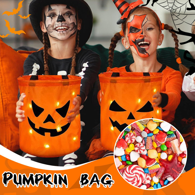 🔥🎁 2+1 GRATIS!!🥳🎃Halloween-Handtasche mit leuchtendem Kürbis-Süßigkeiten