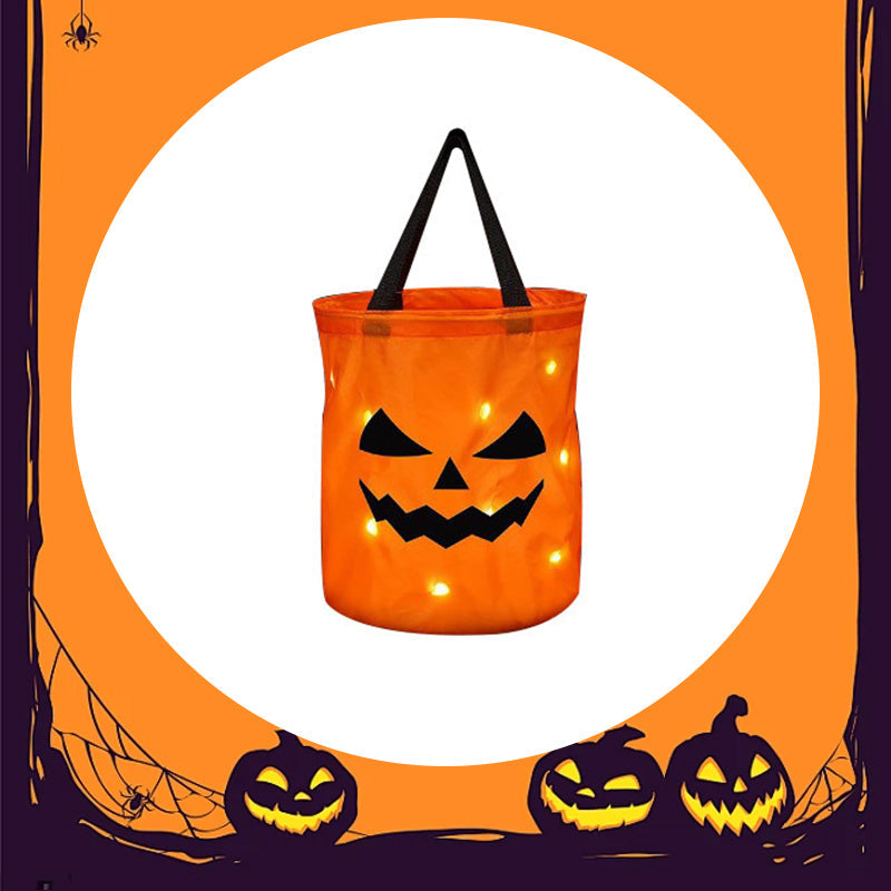 🔥🎁 2+1 GRATIS!!🥳🎃Halloween-Handtasche mit leuchtendem Kürbis-Süßigkeiten